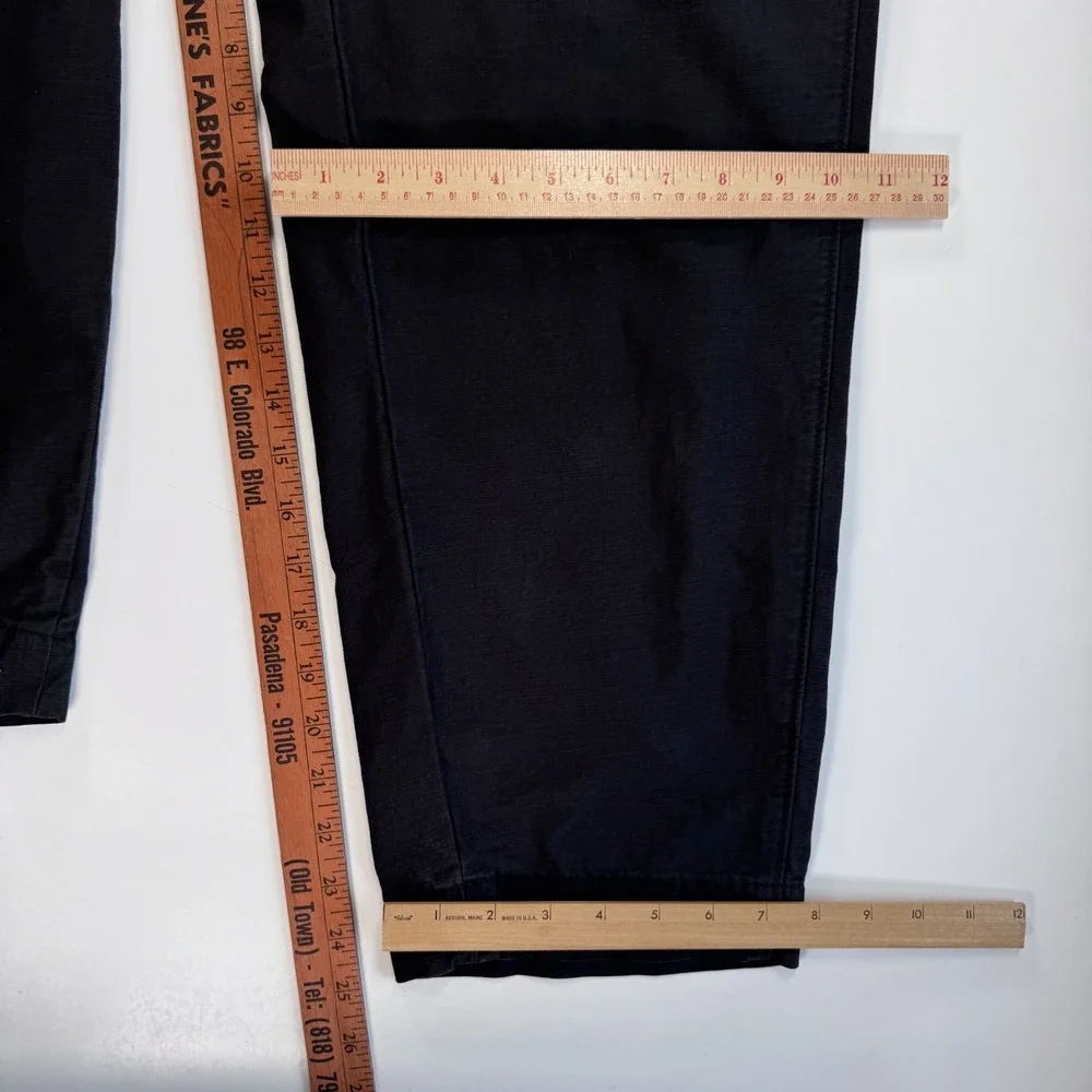 EVERLANE Fatigue Short Sleeve Jumpsuit Womens 8 Faded Black Organic Cotton/Linen